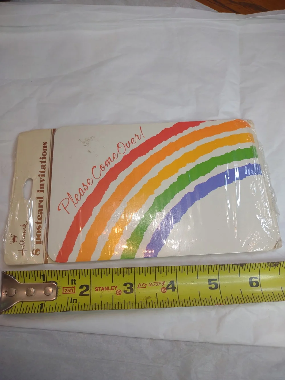 Hallmark Rainbow 'Please Come Over' Postcard Invitations - Multicolor VINTAGE
